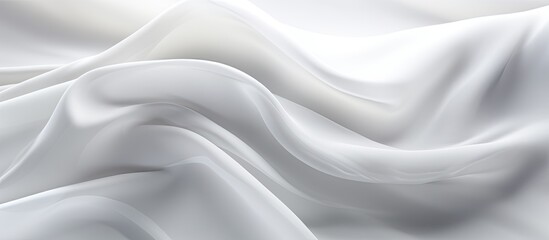 white silk cloth fabric waving with interplay of light and shadows creating a captivating white and gray abstract texture background perfect for web design projects with plenty of copy space image