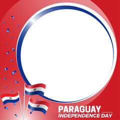 Paraguay independence day round photo frame twibbon