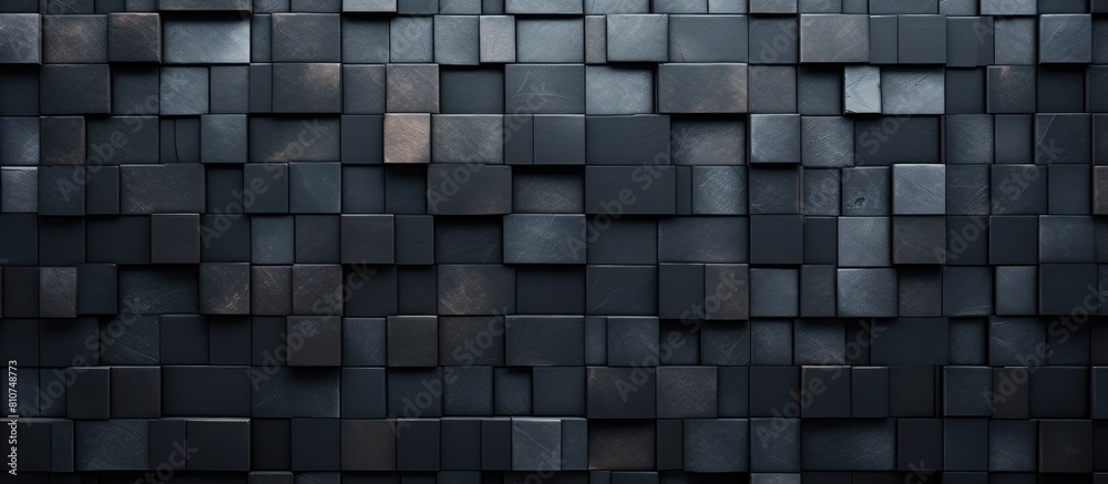 Aufkleber Arrangement of varied black mosaic tiles forming a background pattern Copy space image available