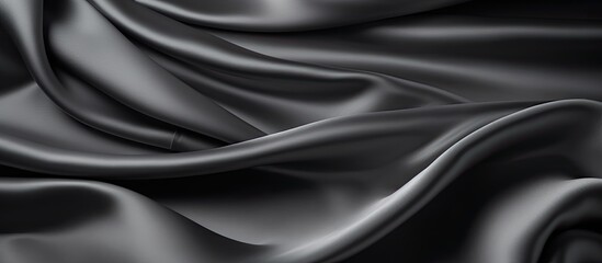 Obraz premium Abstract background design featuring a luxurious cloth fabric texture in shades of beautiful elegant dark silver grey or black satin silk with ample copy space for images
