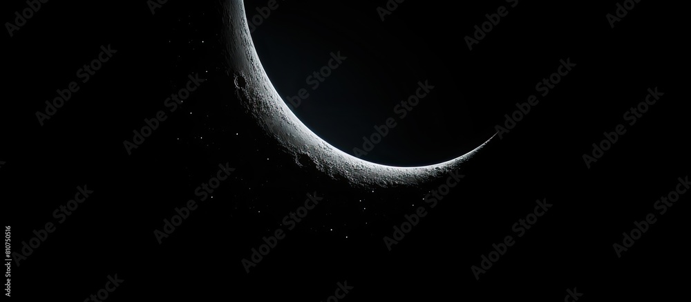 Poster A copy space image of the moon s crescent in a dark night sky perfect for adding text