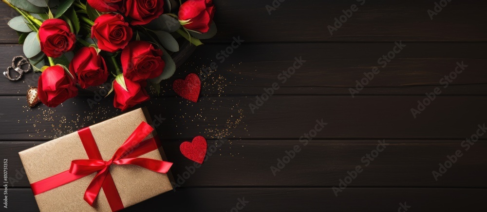 Poster a high quality photo of a valentine s day or christmas greeting card featuring a champagne bottle an