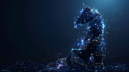Abstract image of CHESS horse in the form of a starry