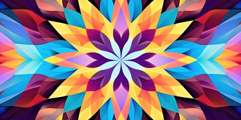 Colorful Kaleidoscope Abstract Pattern of Vibran.