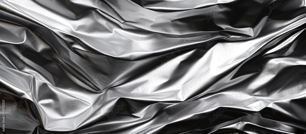 Poster A crumpled foil creates a black and white abstract background with a silver effect making it an ideal copy space image