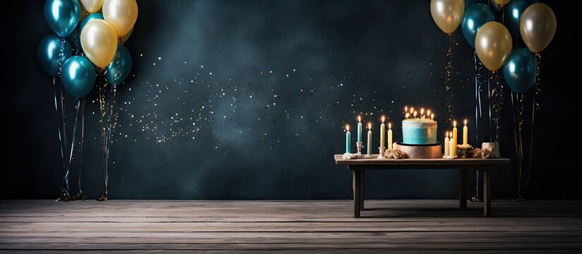 A beautiful happy birthday decoration with copy space celebrating the first year of a child s life