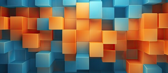 A background image with a seamless cubic geometric pattern is available for use with copy space