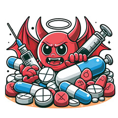 set of medical  and drugs and anti drugs day  icons 