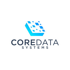 Data system technology logo vector illustration