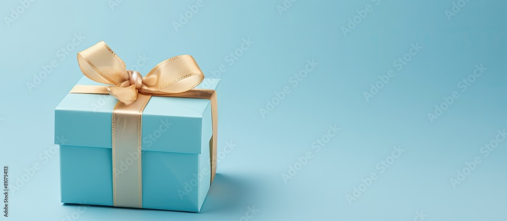 Poster A composition featuring an eco friendly gift box placed inside a shopping cart is displayed on a light blue background The image portrays a creative concept for a sale with a flat lay perspective and