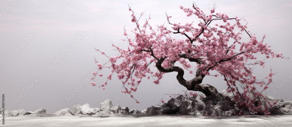 Poster Plum tree with a textured appearance Copy space image