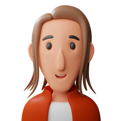 Pretty woman avatar 3d illustration