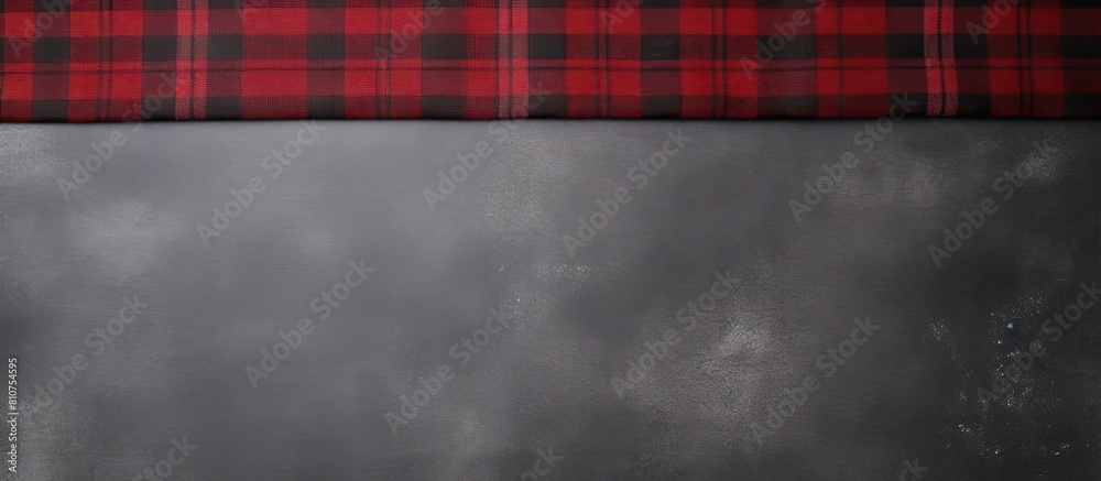 Poster A festive background with a red checked pattern on a gray textured surface providing space for copying images. Creative banner. Copyspace image