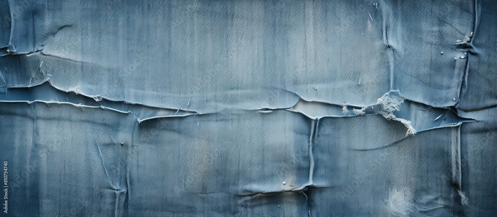 Poster the image showcases the rugged texture of ripped denim jeans with a blank space for copy. creative b