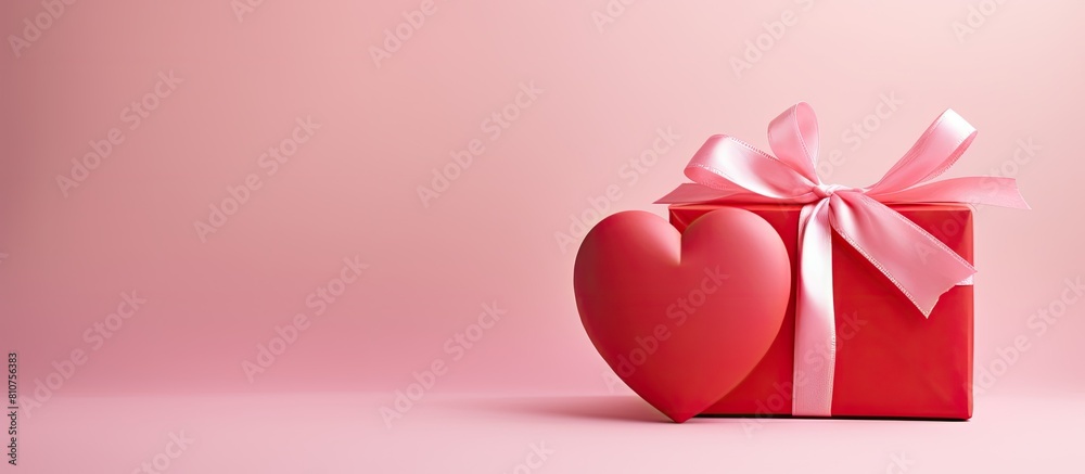 Poster valentine s day themed copy space image featuring a heart symbol concealed in a vibrant pink package