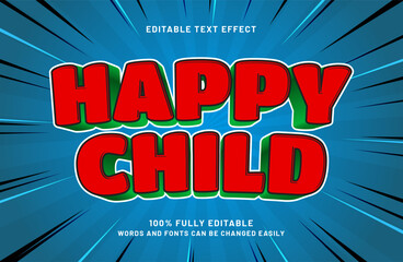 happy child editable text effect in kids and game text style