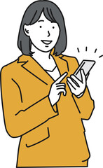 スマホを操作するビジネスウーマン