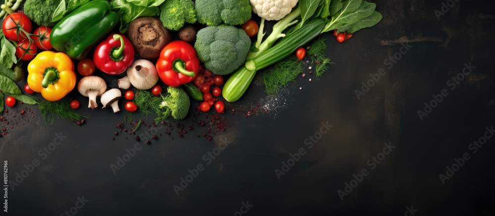 Poster Top view of a vegetable concept with copy space image