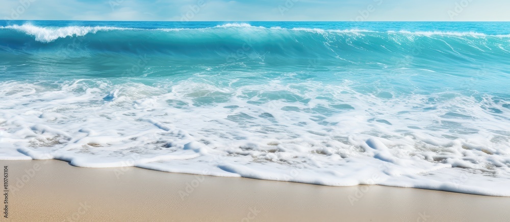 Aufkleber a close up image of the sea coast showcasing the texture and background of the sand and water provid