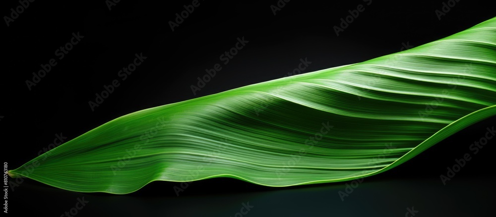 Aufkleber A folded banana leaf is seen in the image leaving empty space around it. Creative banner. Copyspace image