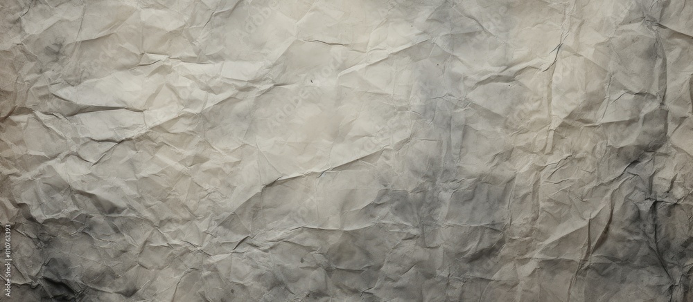 Poster an image featuring a crumpled gray paper texture reminiscent of aged and weathered documents. creati