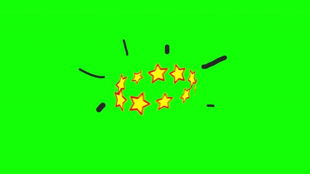Simple animation of stars circling around head, known from famous cartoons