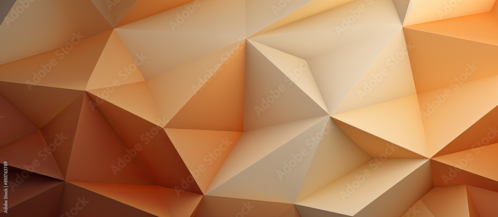 Poster Copy space image of an abstract geometric background made from paper in shades of brown and beige