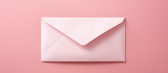 A copy space image of a pink background with a white letter written on a craft paper envelope