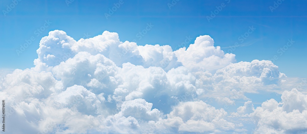 Aufkleber after the rain a serene blue sky adorned with fluffy white clouds. creative banner. copyspace image