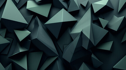 Fototapeta premium Futuristic diamond or triangle mosaic background, 3d polygon green wallpaper