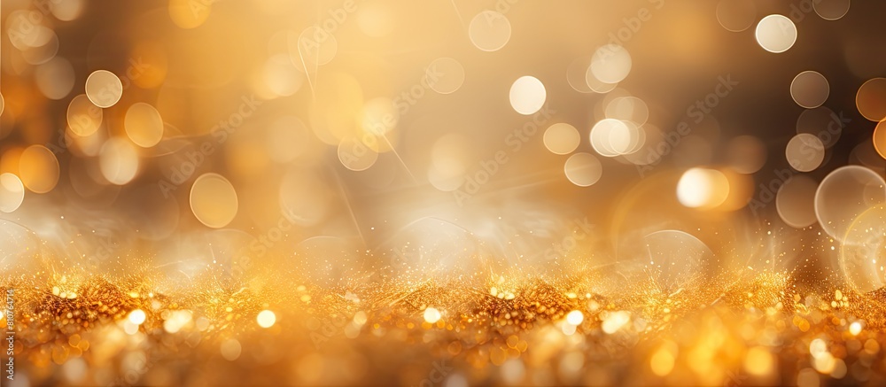 Poster A festive background featuring a captivating combination of natural bokeh and vibrant golden lights with ample space for inserting images or text