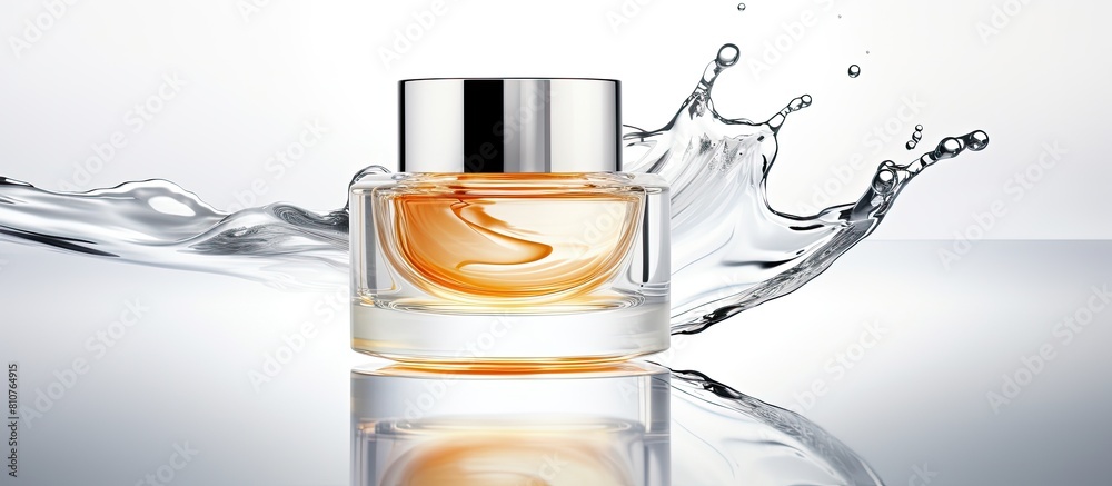 Poster a cosmetic product in a skin care bottle isolated on a white background with a clipping path for the