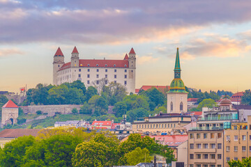 Cityscape image of downtown Bratislava, capital city of Slovakia