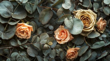 Romantic Background with Roses. Floral Wallpaper.