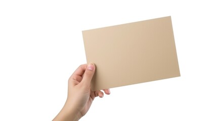 Blank paper or cardboard being held by a person