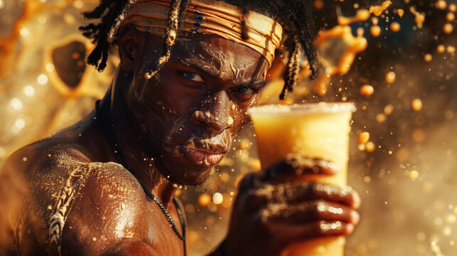 Athlete with protein shake for muscle recovery