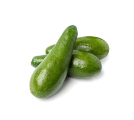 Avocado Isolated, Whole Avokado, Green Avocados Slice, Fresh Alligator Pear, Long Avocado Fruit