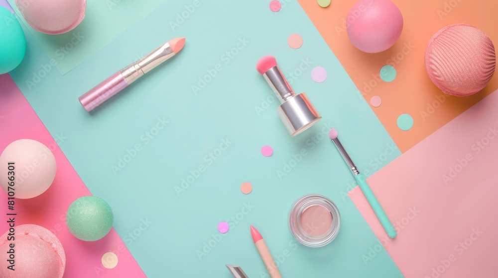 Canvas Prints a colorful array of makeup brushes