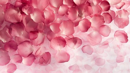 Obraz premium Artistic watercolor gradient of rose pink petals scattered delicately across a soft background, perfect for romantic wedding invitations