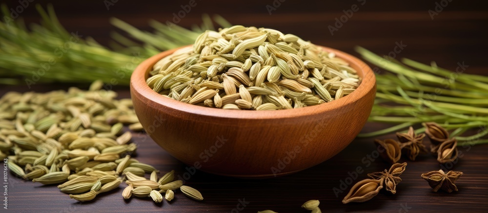 Poster an isolated image of fennel seeds with copy space