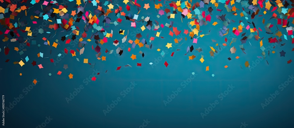 Poster Abstract geometric paper background with confetti creating a festive concept Great for showcasing your design Copy space image available