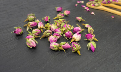 Dry Rose Buds, Roses Petals for Pink Flower Tea, Dried Persian Rosebuds, Rose Buds Textured Flowers