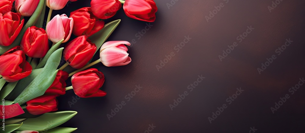 Poster a copy space image showing a greeting card celebrating valentine s day with a beautiful bouquet of t