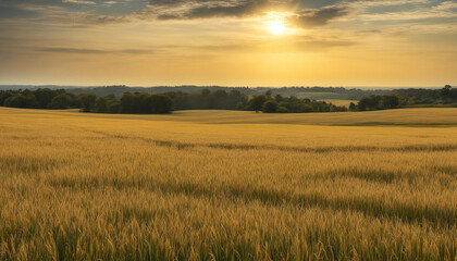 Obraz premium country side with fields and sunny sky