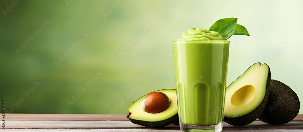 Aufkleber The image features an avocado smoothie with ample blank space for adding text or graphics