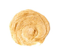 Apricot Scrub Smear Isolated, Body Peeling Cream Sample, Organic Exfoliate Face Mask, Sugar Scrub Smear