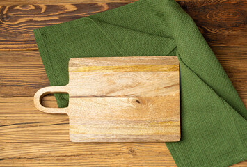 Empty Cutting Board Texture Background, Wooden Chopping Board Mockup with Copy Space for Text