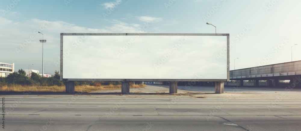 Aufkleber an airport billboard with empty space for displaying advertisements. creative banner. copyspace imag