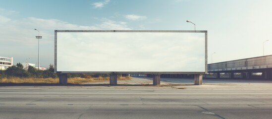 Obraz premium An airport billboard with empty space for displaying advertisements. Creative banner. Copyspace image