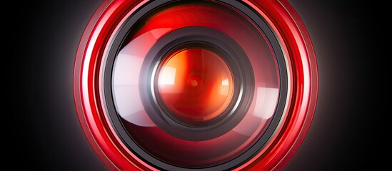 White copy space image of a high end red metallic selfie lens featuring macro fish eye technology for phone camera accessories